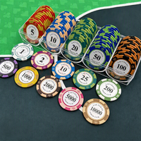 Jetons en argile spécifiques aux salles de Mahjong ; Jetons de poker Texas Hold'em ; Jetons de Mahjong mats, imperméables, de qualité supérieure, à motif couronne