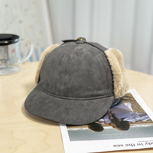 Gorro de aviador para mujer, estilo otoño/invierno, inspirado en Lei Feng, nuevo estilo, forrado de lana, gorra de béisbol con protección para las orejas, diseño cálido de gamuza - Product Image 4