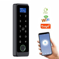 Controlador de Acceso con Huella Digital y Código, Resistente a la Intemperie, con Wifi y App Tuya, 12V / 24V, con Doble Tarjeta RFID 125khz / 13.56mhz