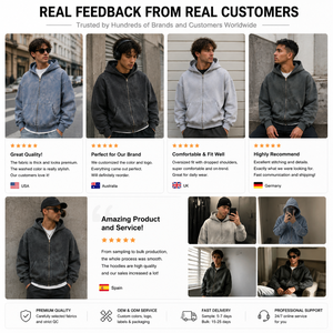 Factory Custom Men Washed <b>Full</b> Zip Hoodie Oversized Casual Sweatshirt Multi Color Blank Streetwear OEM Wholesale - Product Image 3