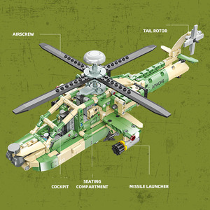 Kit de modelo de plástico de helicóptero Apache Ah-64, helicóptero de ataque estadounidense, serie militar, cañoneras, juego de bloques de construcción de la Fuerza Aérea Apache - Product Image 2