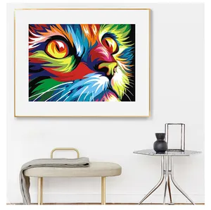 DIY 5D Diamond Painting Colorful Animal Set Lion Cat Cross stitch Kit Mosaic Art Picture of Rhinestones Diamond Embroidery Decor