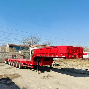 3-Achsen 4-Achsen 5-Achsen-Schwerlast-Lowboy-Lowbett-Anhänger Transport-Lowbett-Lkw-Halbwagen mit mechanischer Leiter