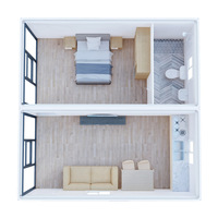 Usine chinoise : Maison conteneur moderne de luxe, modulaire, portable, préfabriquée, démontable, en kit, 2 ou 3 chambres, 20ft 40ft