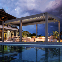 Pergola à lames motorisées personnalisable - Étanche, écologique, marque DEEZON, structure en aluminium pour usage extérieur