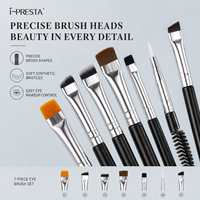 Lot de 7 pinceaux professionnels de maquillage pour les yeux : pinceaux à sourcils, à estomper et à estomper les imperfections