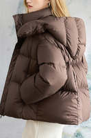 Personnalisé Hiver Taille Haute 90% Blanc Duvet de Canard Manteau Femmes À Capuche Lâche Épaissie Chaud Noir Extrême Froid Doudoune