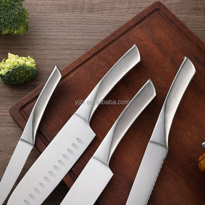 卸売中空人間工学に基づいたハンドルキッチンナイフセット、シルバーステンレス鋼Santkuパンと肉ナイフ、調理用ナイフ - Product Image 2