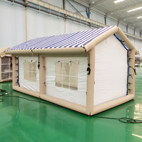 Tente gonflable d'extérieur de grande taille à deux pièces, imperméable, personnalisée, pour plusieurs personnes, fabriquée en usine
