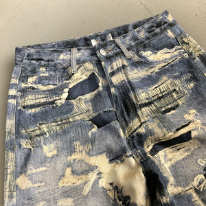 Chất Lượng Cao Cổ Điển Tùy Chỉnh Người Đàn Ông Của Quần Jean Nhà Sản Xuất Cotton Nặng Baggy Ý Nguyên Rộng Chân Selvedge 3D In Rắn Rửa Sạch - Product Image 3