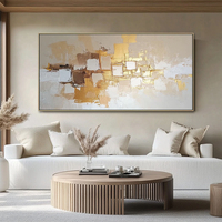 Grote Woonkamer Muur Decor Handgemaakt Canvas Goud Folie Levendige Abstracte Schilderij Getextureerde Moderne Kunst