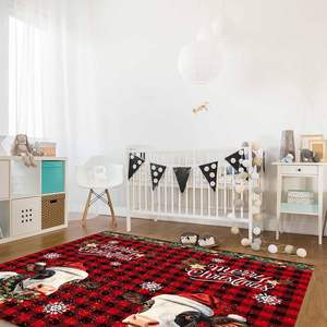 พรมนุ่มกันลื่นลายวัวสำหรับตกแต่งห้องนอนห้องนั่งเล่นของตกแต่งบ้านลายคริสมาสต์ - Product Image 4