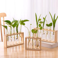 Support mural en bois Art Déco moderne pour culture hydroponique avec vase de table écologique pour mariage, Bar Mitzvah et décoration intérieure