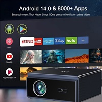 Proyector de Cine Portátil para Exteriores con Enfoque Automático, 600ANSI Lúmenes, Sistema Android 14, 2+32G, WiFi 5G, 1080P FHD, Decodificación 8K
