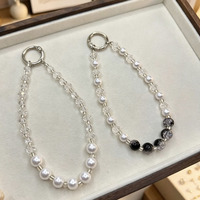 Bracelet de poignet en perles de cristal fait main pour femme, lanière de téléphone, porte-clés, bracelet scintillant, chaîne de sac, breloques de téléphone