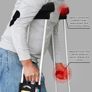 Échantillon gratuit de béquilles en alliage d'aluminium pour personnes âgées et handicapées, avec hauteur réglable et béquilles antidérapantes sous les bras, sac inclus - Product Image 3