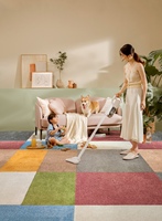 15mm Dicke Modulare Teppichfliesen Weiche Bio-Basierte Faser Anti-Fleck Rutschfeste Modulare Teppiche für Innenräume Kinderspielzimmer Haustierfreundlich