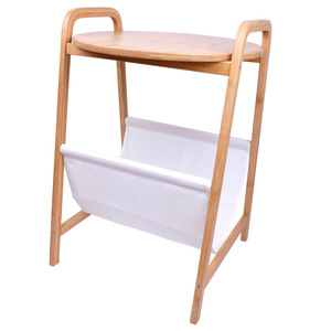 Japanese-style bamboo <b>side</b> <b>table</b>, creative living room, minimalist sofa, <b>small</b> <b>side</b> <b>table</b>, bedroom round <b>table</b> <b>with</b> <b>storage</b> - Product Image 1