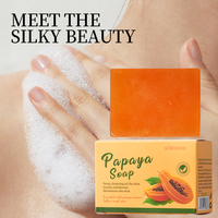 Jabón de Papaya KORMESIC 100g, Limpiador Facial, Elimina Granos, Manchas Oscuras, Aclarante, Hecho a Mano con Aceite Esencial de Jengibre, para Baño Corporal