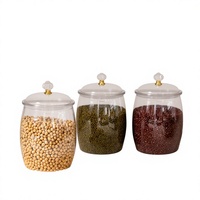 Conteneur de stockage alimentaire multifonctionnel de style coréen, en plastique circulaire hermétique, plus de 5 L, avec couvercle pour le stockage du thé, des céréales, des noix