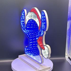 3D Acrylic Art Deco Handmade Snowman Infinity Mirror Ornament with LED <b>Light</b> for Christmas Home Decoration - Product Image 4