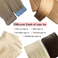 Ruban d'extension de cheveux humains vierges Remy bon marché en blond doublement dessiné vendeurs de cheveux d'extension de cheveux humains