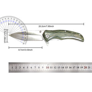 Cuchillos plegables con mango de madera grabado, hoja de acero inoxidable para acampar al aire libre, cuchillo de bolsillo, OEM personalizable - Product Image 2