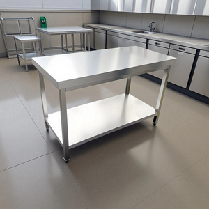 Bàn làm việc bằng thép không gỉ siêu bền có kệ dưới, thiết bị nhà bếp thương mại - Product Image 1