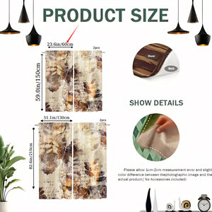 Cortinas Modernas de Lujo con Bolsillos para Varillas, Impresión Digital Personalizada, 90 g/m², Voile 100% Poliéster, para Sala de Estar, Dormitorio, Balcón - Product Image 5