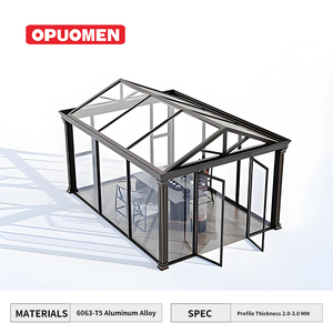 Nouveau design Appartement <span class=keywords><strong>Villa</strong></span> insonorisé antivol isolation thermique extérieur en alliage d'aluminium véranda en verre - Product Image 3