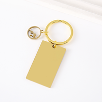 Ywyougang Porte-clés personnalisable en acier inoxydable, mini-breloque rectangulaire gravable, accessoire de clés