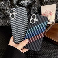 Coque de téléphone rigide antichoc en fibre de carbone de luxe pour 17 Pro Max avec finition givrée