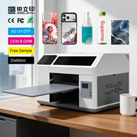 Impresora UV de Inyección de Tinta Plana A3 de Alta Calidad, 8 Pasos, Totalmente Automática, 33x60cm, Cabezal Único CMYKWW, Impresión sin Bordes para Carcasas de Teléfono