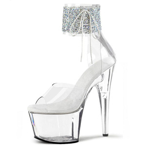 Talons aiguilles transparents en cristal pour femmes, 15 cm et 20 cm, chaussures de pole dance à plateforme pour femmes - Product Image 5