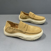Nouvelles Chaussures Homme Tendance 2026 Style Old Money Mocassins Rétro en Cuir Mat Élastiques Respirants Légers et Confortables