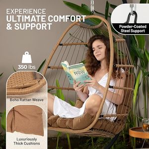 Mobilier de jardin, de patio et de balcon moderne, robuste, en acier, suspendu, confortable, résistant aux intempéries, pour l'extérieur - Product Image 4