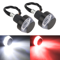 Clignotants LED bicolores pour motos, feux de position latéraux, feux de bout de guidon, système d'éclairage pour moto