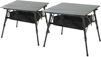 Table de camping pliante en aluminium 2PK 39 pour l'extérieur, hauteur réglable, rangement en maille sous la table, sac de transport - Mobilier d'extérieur pour