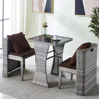 Ensemble de table et de chaises de jardin en rotin, meubles en osier d'extérieur