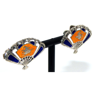 Autenticamente Siam! Orecchini a ventaglio in argento Sterling 925 e smalto - Product Image 3