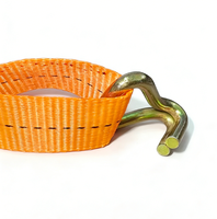 Sangles d'arrimage à cliquet en polyester certifiées CE, 1 pouce (25 mm), 1 tonne, avec doubles crochets en J