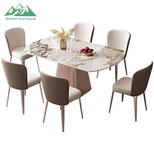 Ensemble de salle à manger extensible pivotant Wayon moderne, <span class=keywords><strong>table</strong></span> et chaises rotatives pour utilisation dans les projets de villas - Product Image 6