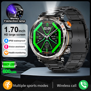 Montre connectée LIGE BWHT30 (7 jours) pour hommes, détecteur d'argent, boussole, suivi d'activité physique, assistant vocal IA, iOS Android - Product Image 1