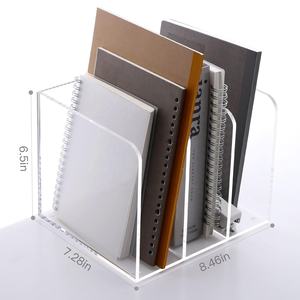 سطح مكتب أكريليك شفاف حديث 3 سلوتس رف مساحة عمل مكتب حامل تخزين ملحق - Product Image 2