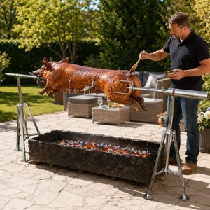 Griglia Rotante Portatile per Barbecue a Fuoco Aperto, Personalizzabile, per Agnello e <span class=keywords><strong>Pollo</strong></span>, con Treppiede - Product Image 3