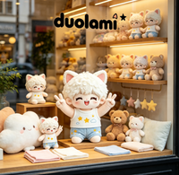 Peluche personnalisée en coton doux avec oreilles de chat et personnage humain pour cadeau promotionnel