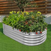 Jardinière en acier Corten pour extérieur, bac rectangulaire en métal pour jardin
