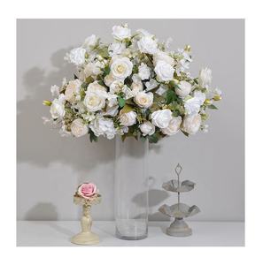 Blanco Rosa Flores artificiales Seda 60cm Rosa Hortensia Mesas grandes para Bola de flores Pieza central Decoración de la boda - Product Image 6