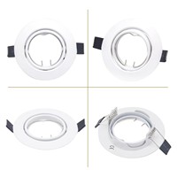 Spots encastrés à LED GU10 Cadre de montage rond blanc Spots 230 V avec prise pour LED