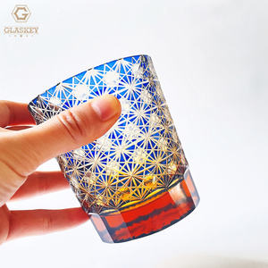 Verre à <span class=keywords><strong>whisky</strong></span> en cristal de verre artisanal rétro Edo Kiriko de style <span class=keywords><strong>japonais</strong></span>, en ambre, longane, chrysanthème - Product Image 3